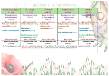 jadłospis 02.03-06.03