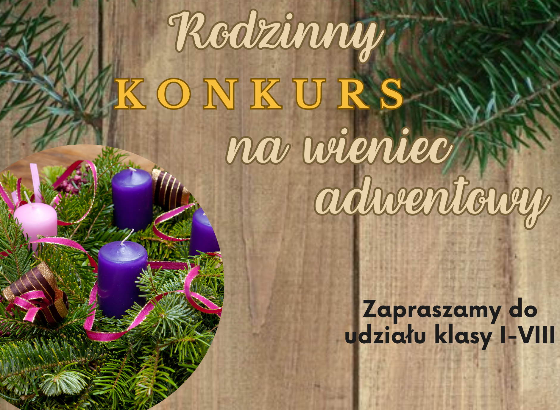 Rodzinny konkursu na wieniec adwentowy