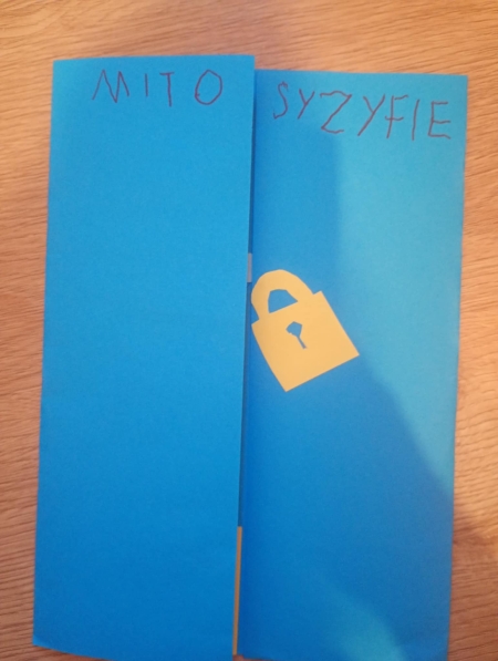 ''Mit o Syzyfie'' - lapbooki  autorstwa naszych piątoklasistów