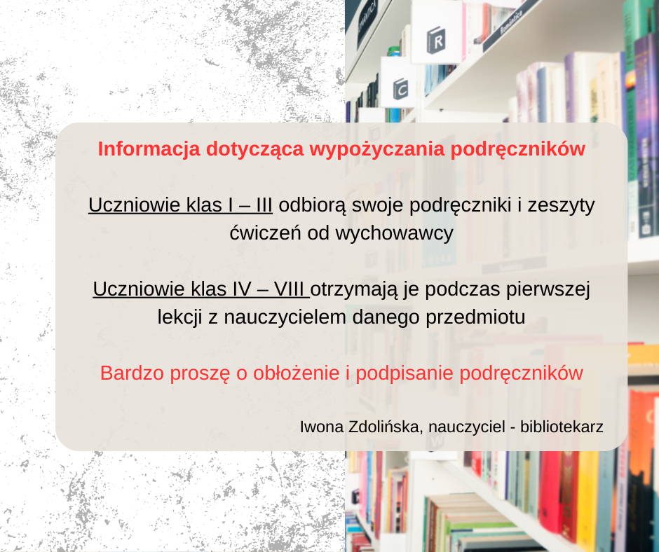 Odbiór podręczników - informacja
