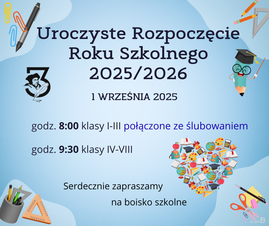 Zapraszamy na rozpoczęcie roku szkolnego 2025/2026