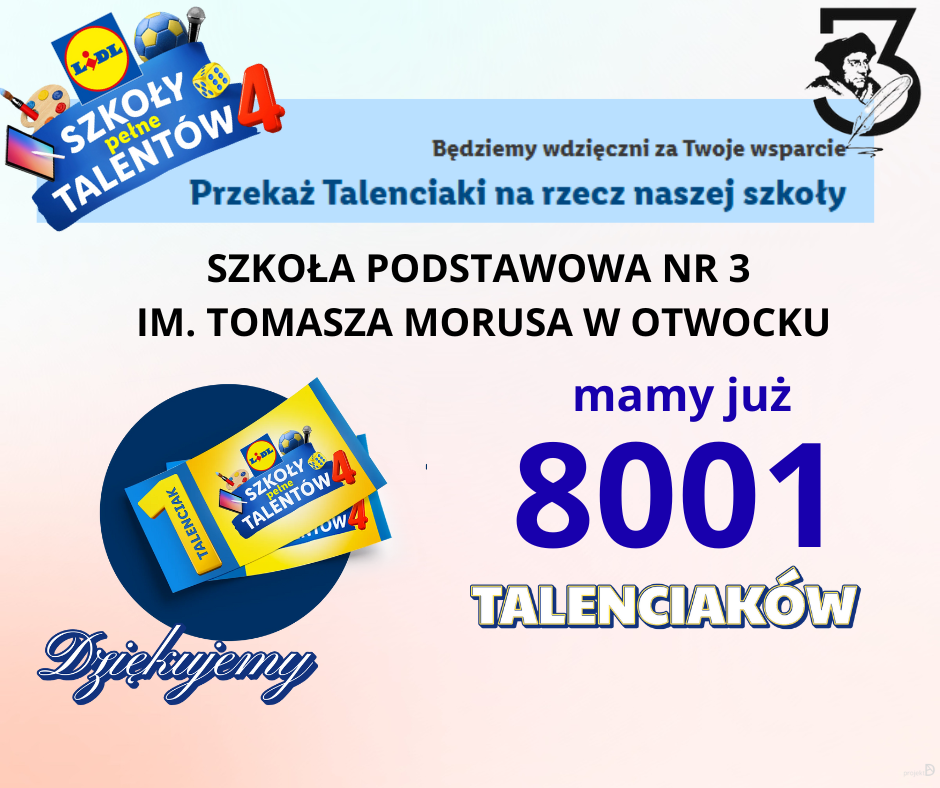 Dziękujemy za wszystkie przekazane TALENCIAKI
