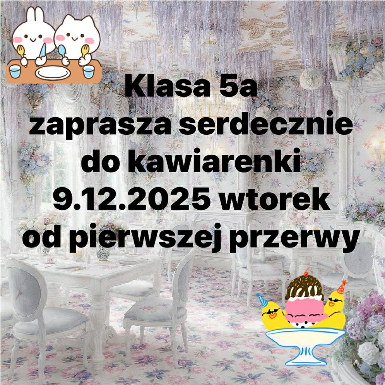 Zapraszamy na kawiarenkę klasy 5a