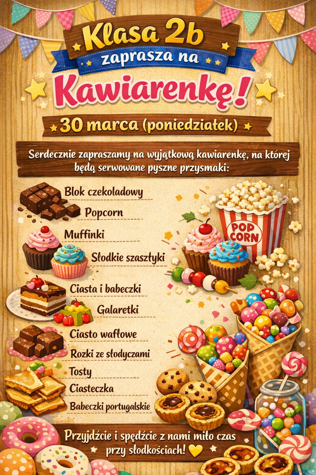 Zapraszamy na kawiarenkę klasy 2b