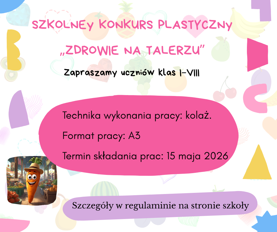 Szkolny Konkurs Plastyczny „ZDROWIE NA TALERZU” 