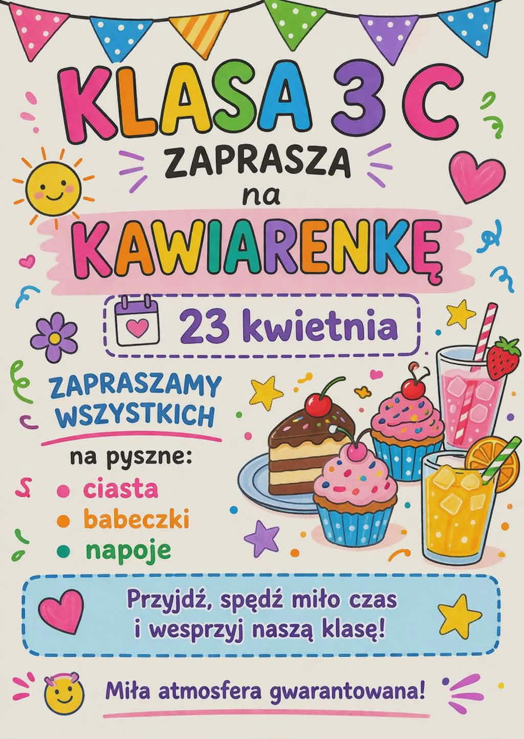 Zapraszamy na kawiarenkę klasy 3c