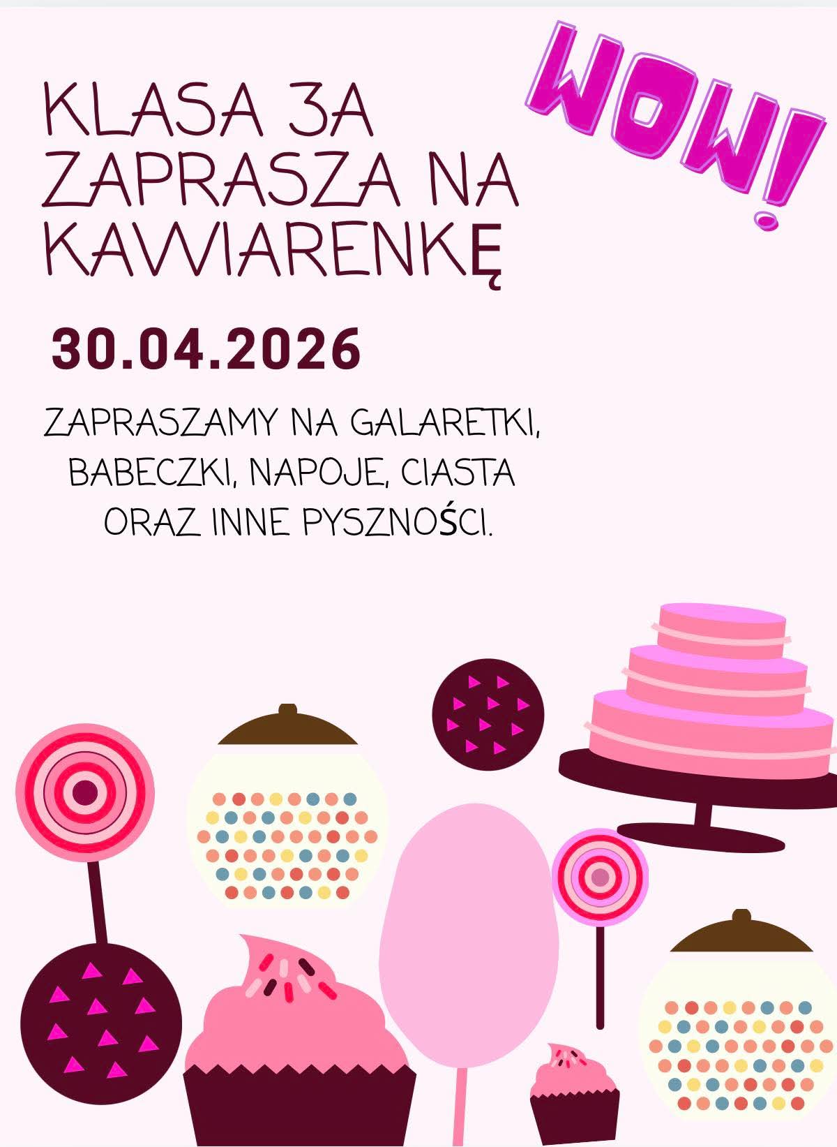 Kawiarenka klasy 3a - zapraszamy