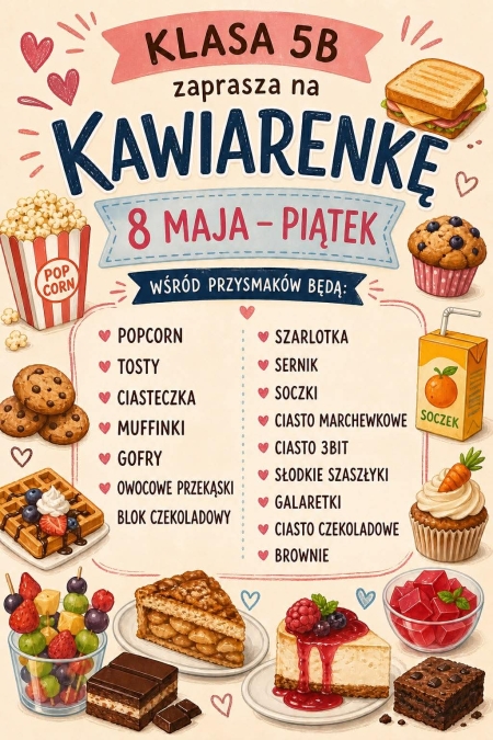 Klasa VB zaprasza na kawiarenkę