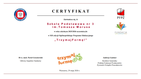 Ogólnopolski Program Edukacyjny „Trzymaj Formę!”.
