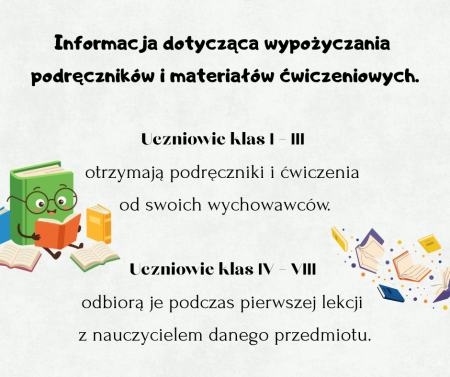 Informacja dotycząca wypożyczania  podręczników