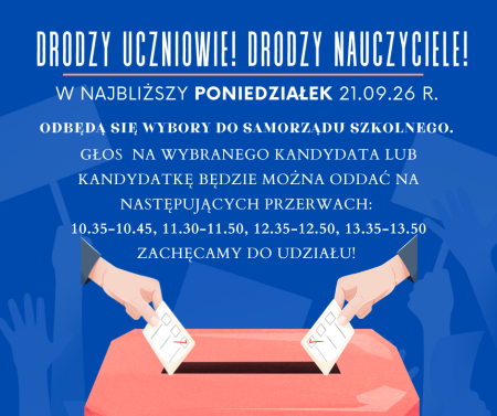 Wybory do Samorządu Szkolnego 21.09.2026r.