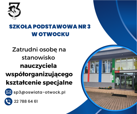 oferta pracy - nauczyciel współorganizujący kształcenie specjalne